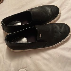 Michael Kors Black Leather Casual Slip ons. Size 8